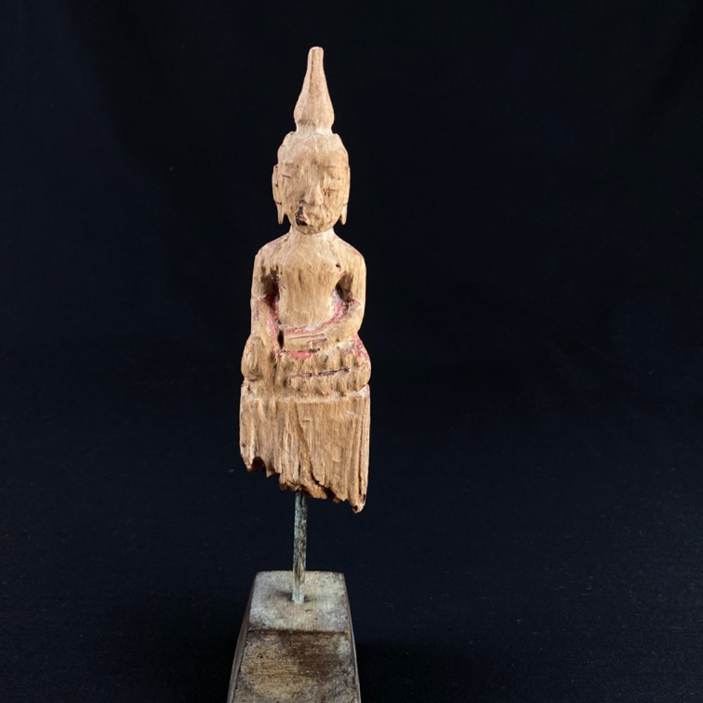 Folk art wooden Buddha from Myanmar