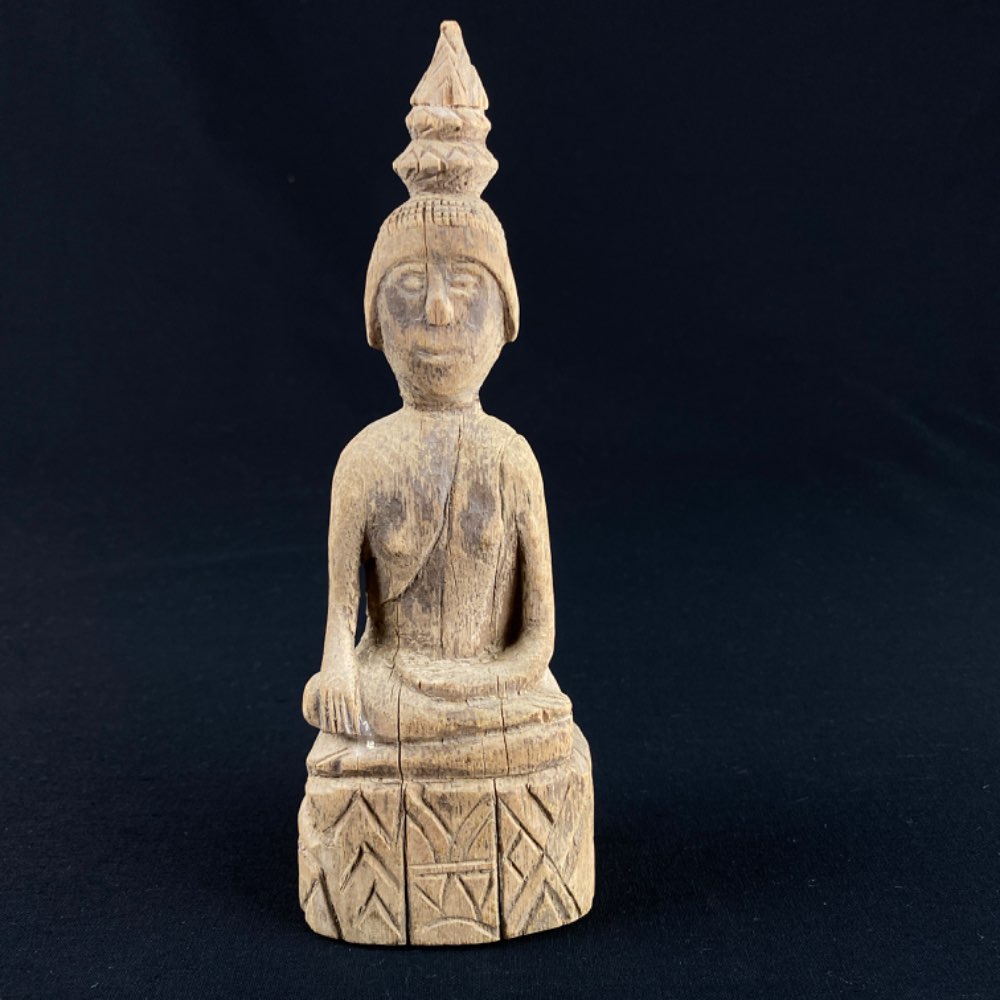 Folk art wooden Buddha from Myanmar