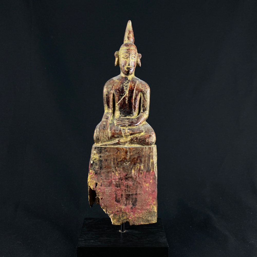 Folk art wooden Buddha from Myanmar