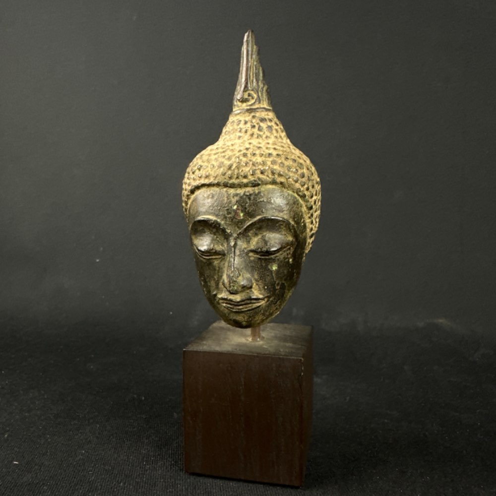 Fragment of a bronze Buddha head, 16th-17th century Ayutthaya Thailand