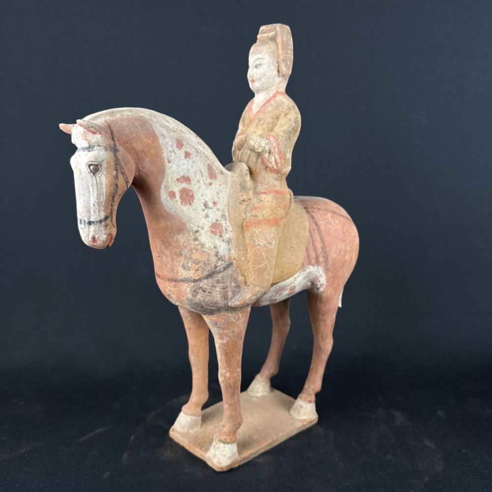 horse with nobleman of terracotta from the Tang Dynasty (618-907 AD) TL tested
