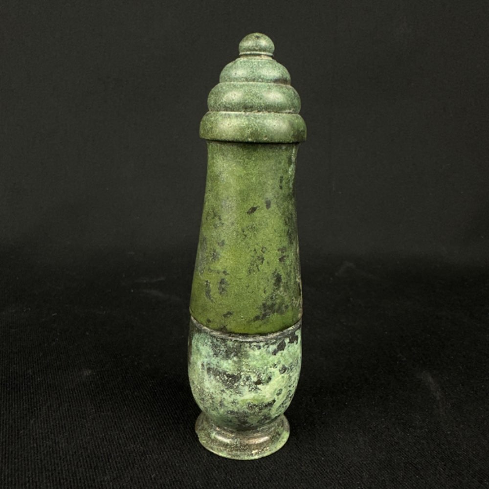Nice bronze lime container from the Khmer, Angkor Wat period in Cambodia