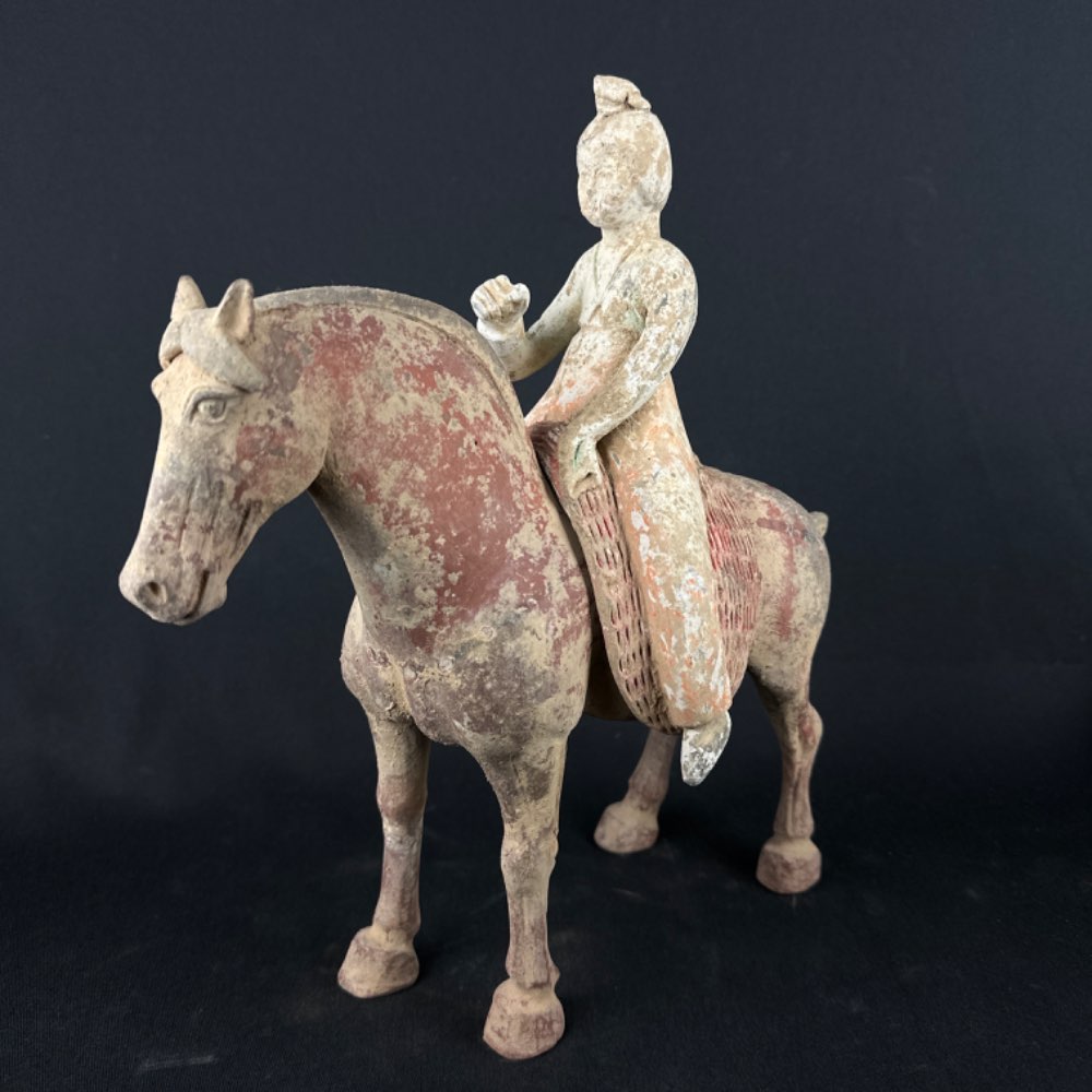 Rare horse with noblewoman of terracotta from the Tang Dynasty (618-907 AD) TL tested